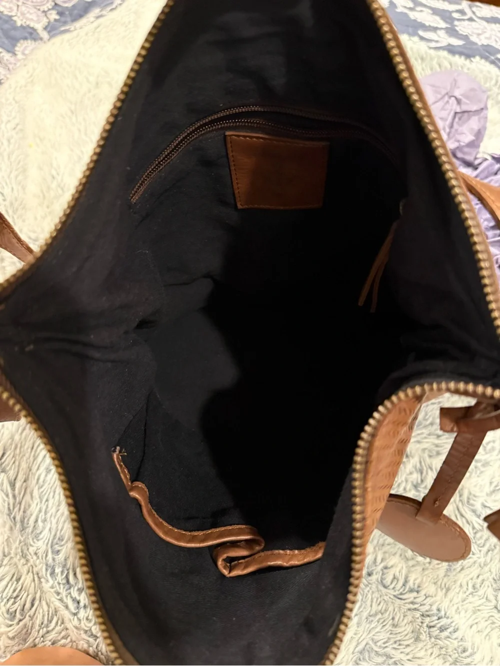 NWT Harbor Brown Leather Crossbody Bag